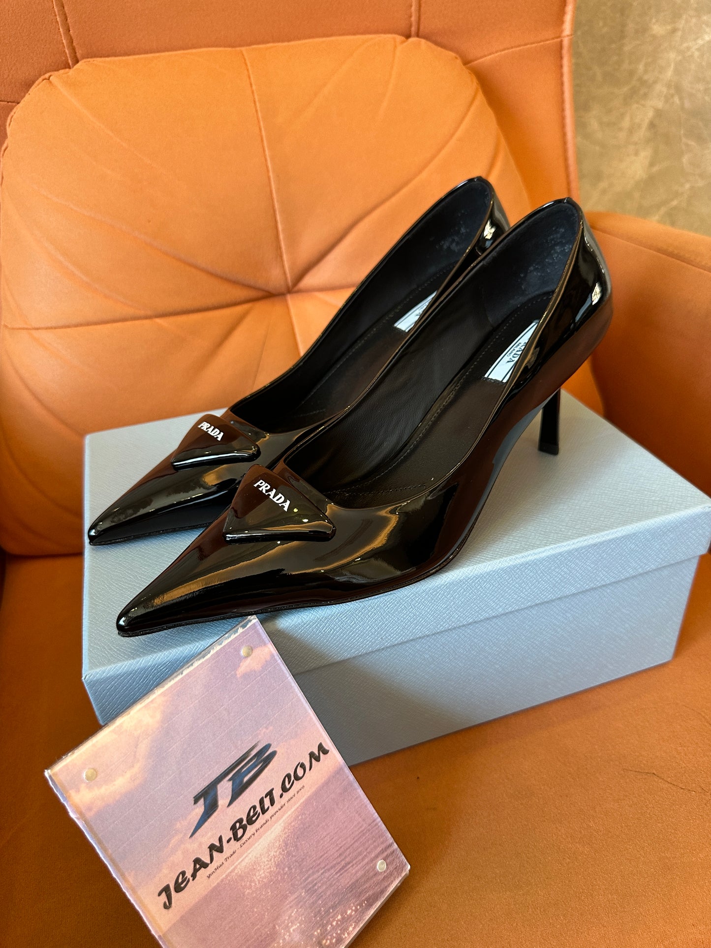 Prada Women's Black Patent Leather Pointed Toe Pumps