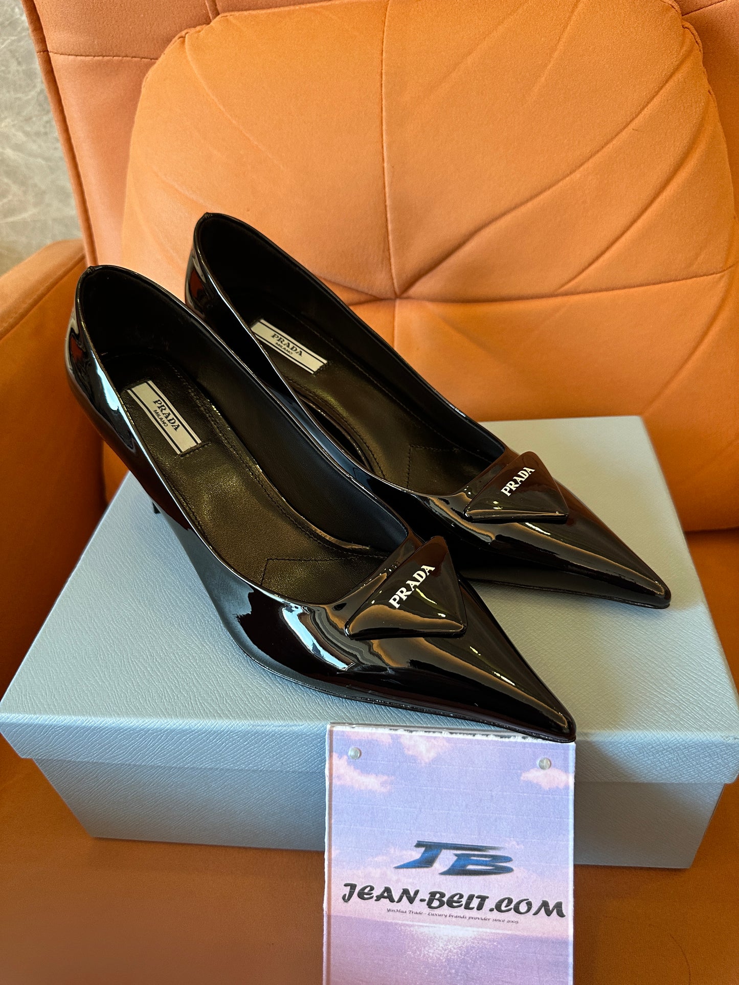 Prada Women's Black Patent Leather Pointed Toe Pumps