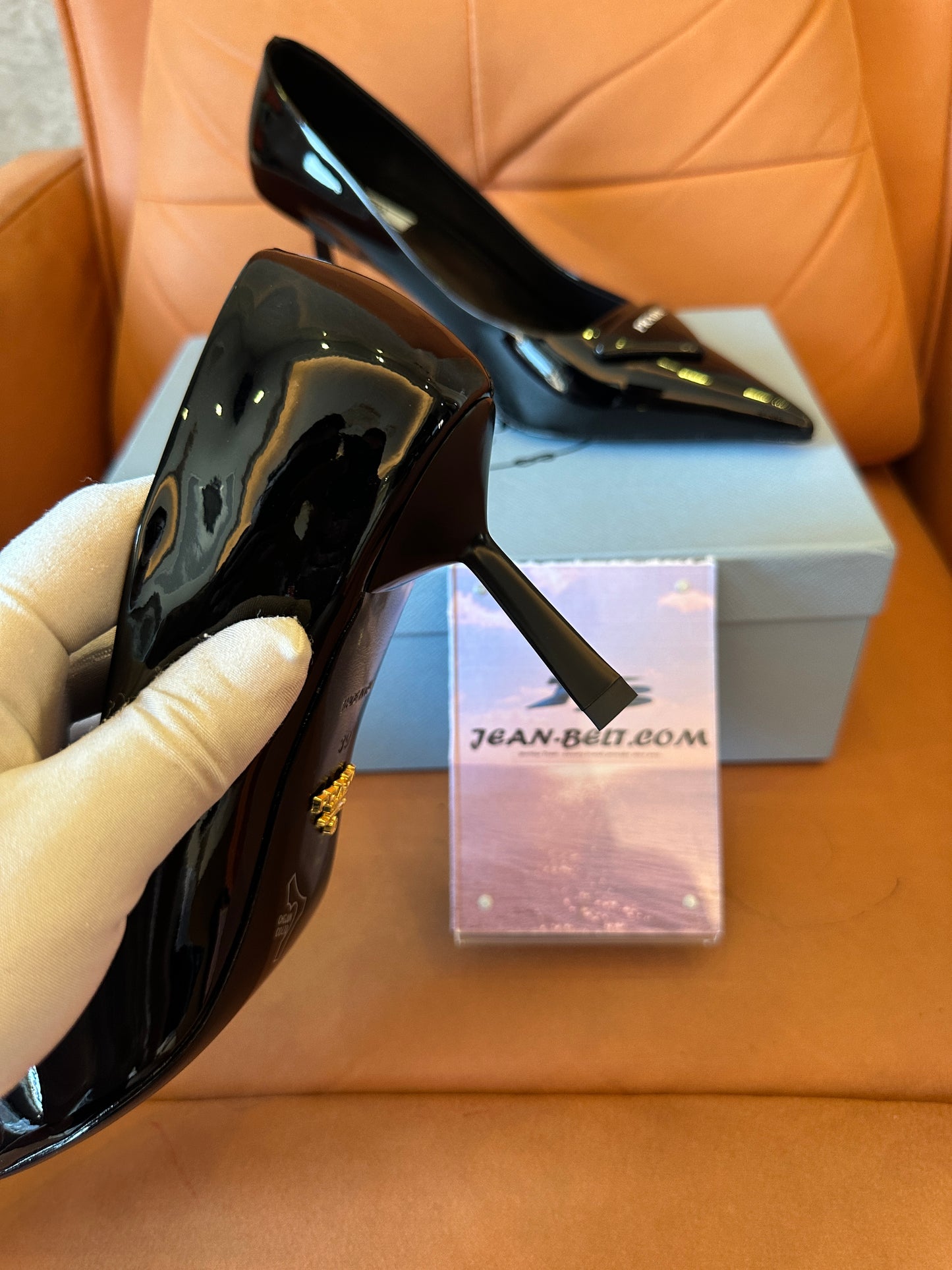 Prada Women's Black Patent Leather Pointed Toe Pumps