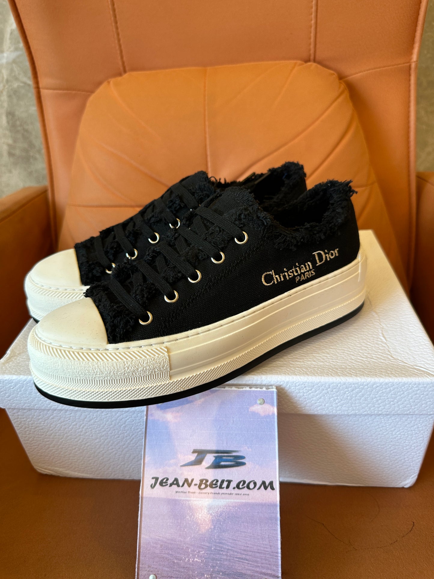 Dior Walk'n'Dior Black Canvas Platform Sneakers