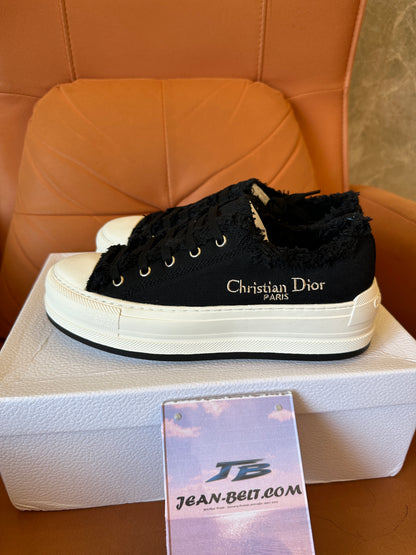 Dior Walk'n'Dior Black Canvas Platform Sneakers