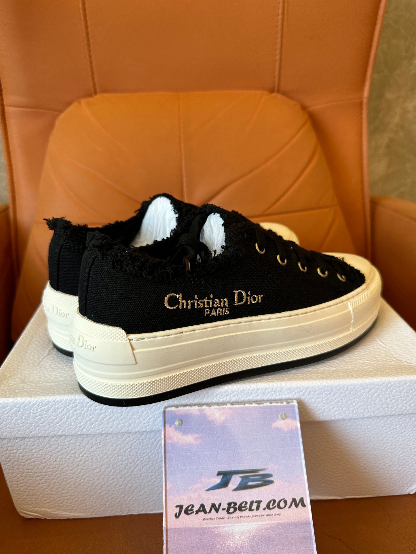 Dior Walk'n'Dior Black Canvas Platform Sneakers