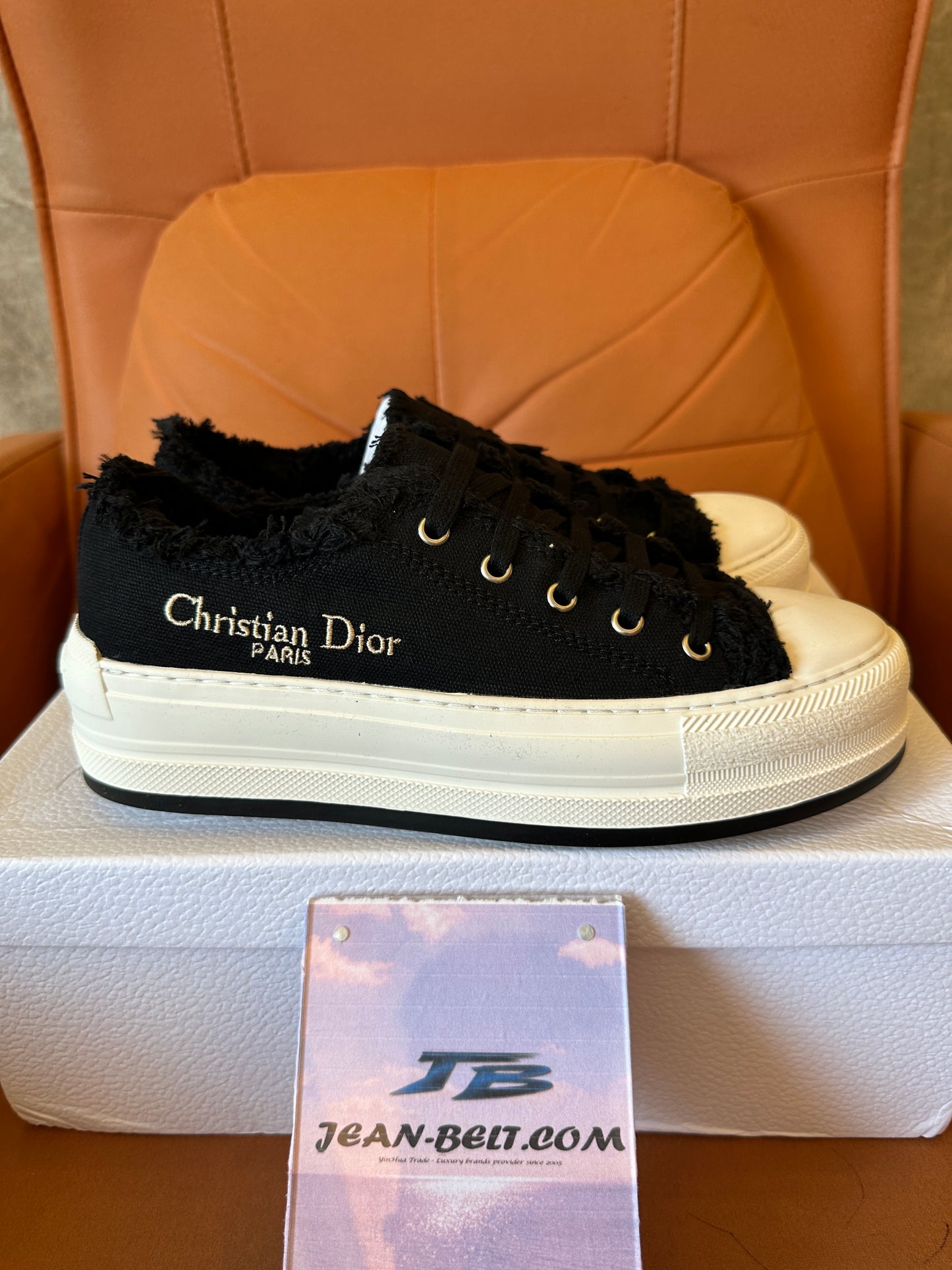 Dior Walk'n'Dior Black Canvas Platform Sneakers