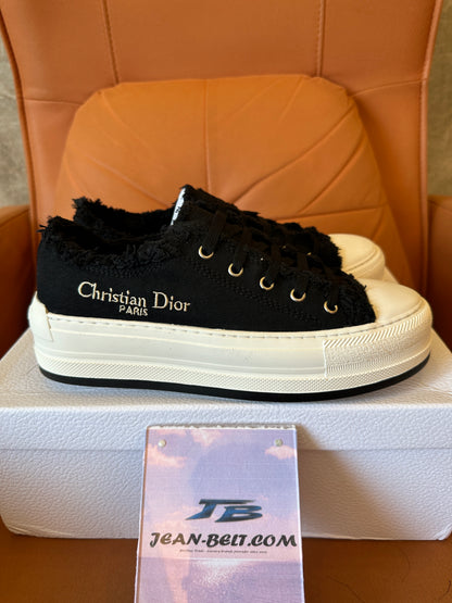 Dior Walk'n'Dior Black Canvas Platform Sneakers