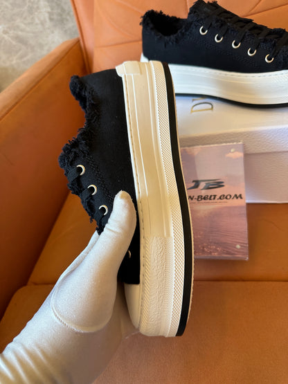 Dior Walk'n'Dior Black Canvas Platform Sneakers