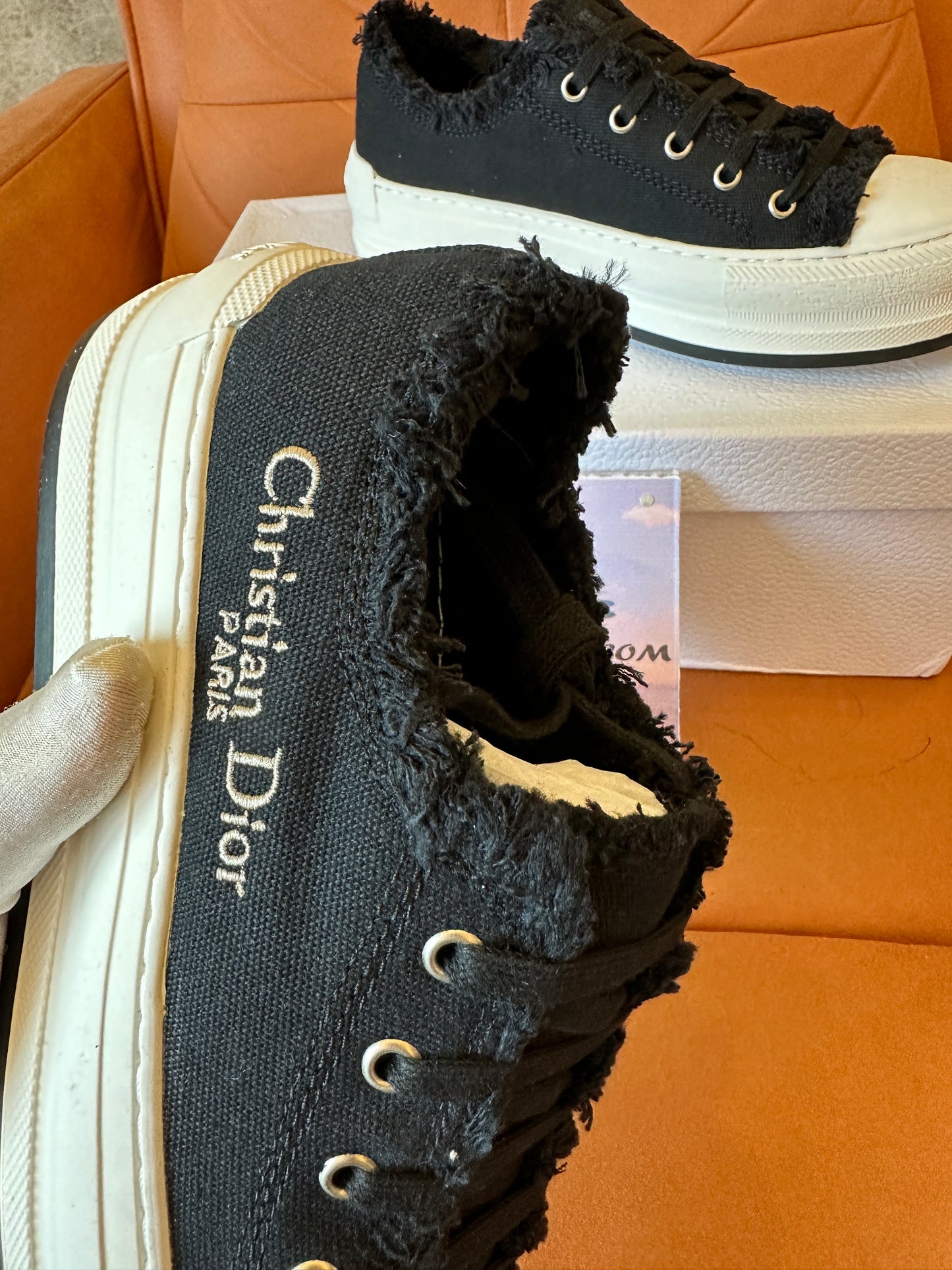 Dior Walk'n'Dior Black Canvas Platform Sneakers