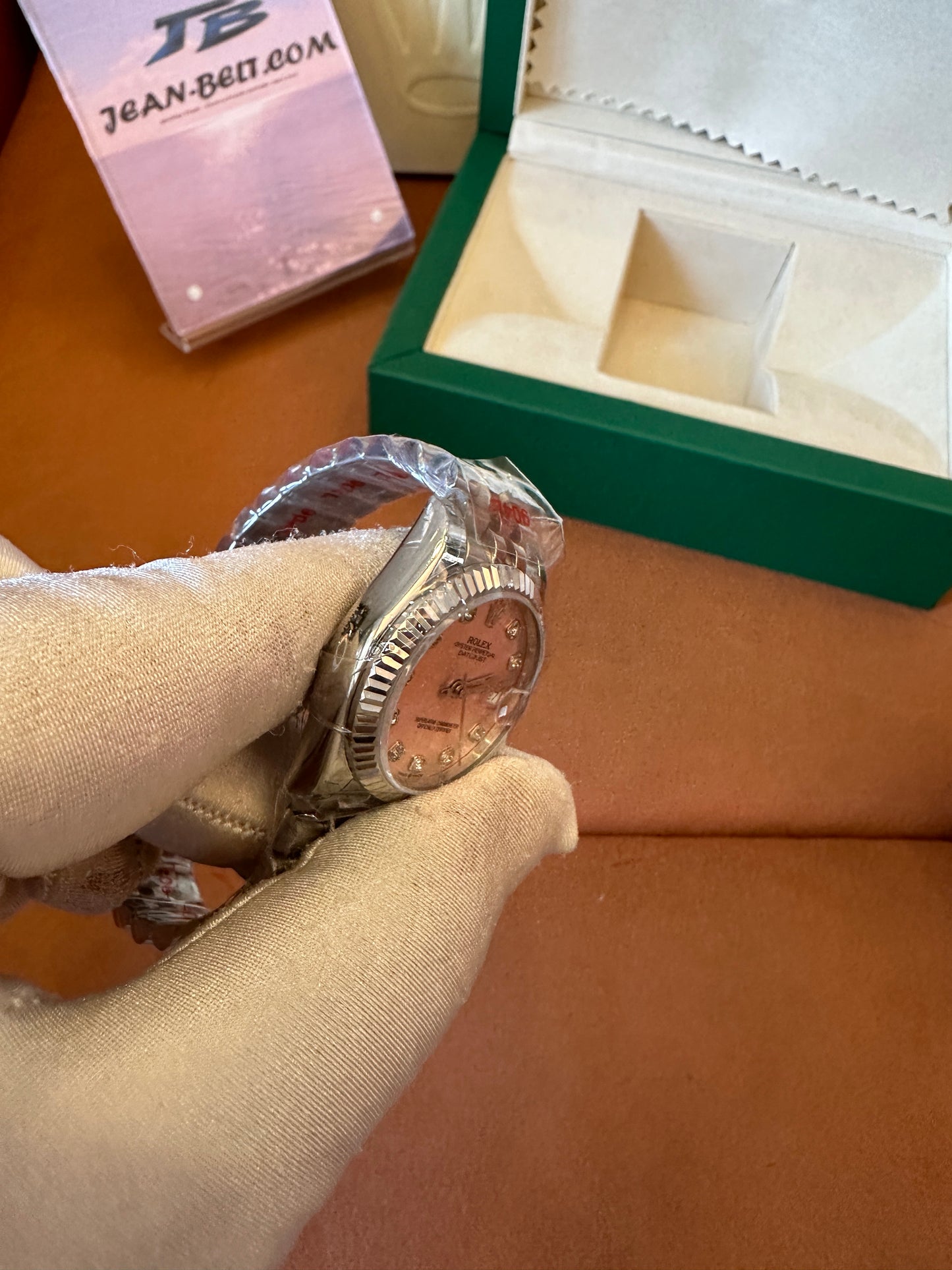 Rolex Datejust 36mm Pink Dial Diamond Hour Markers Jubilee Bracelet 2236 Movement