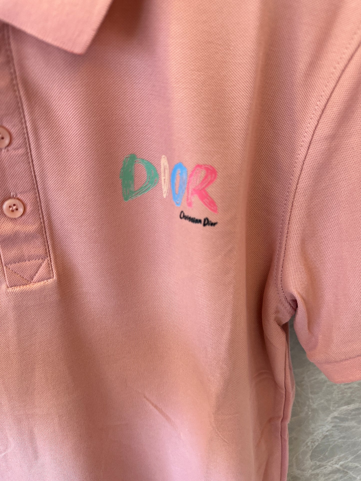 Dior Pink Cotton Polo Shirt