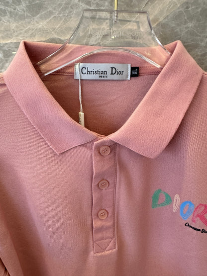 Dior Pink Cotton Polo Shirt