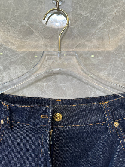 Louis Vuitton Denim Jeans – Dark Wash with LV Logo Hem Detail