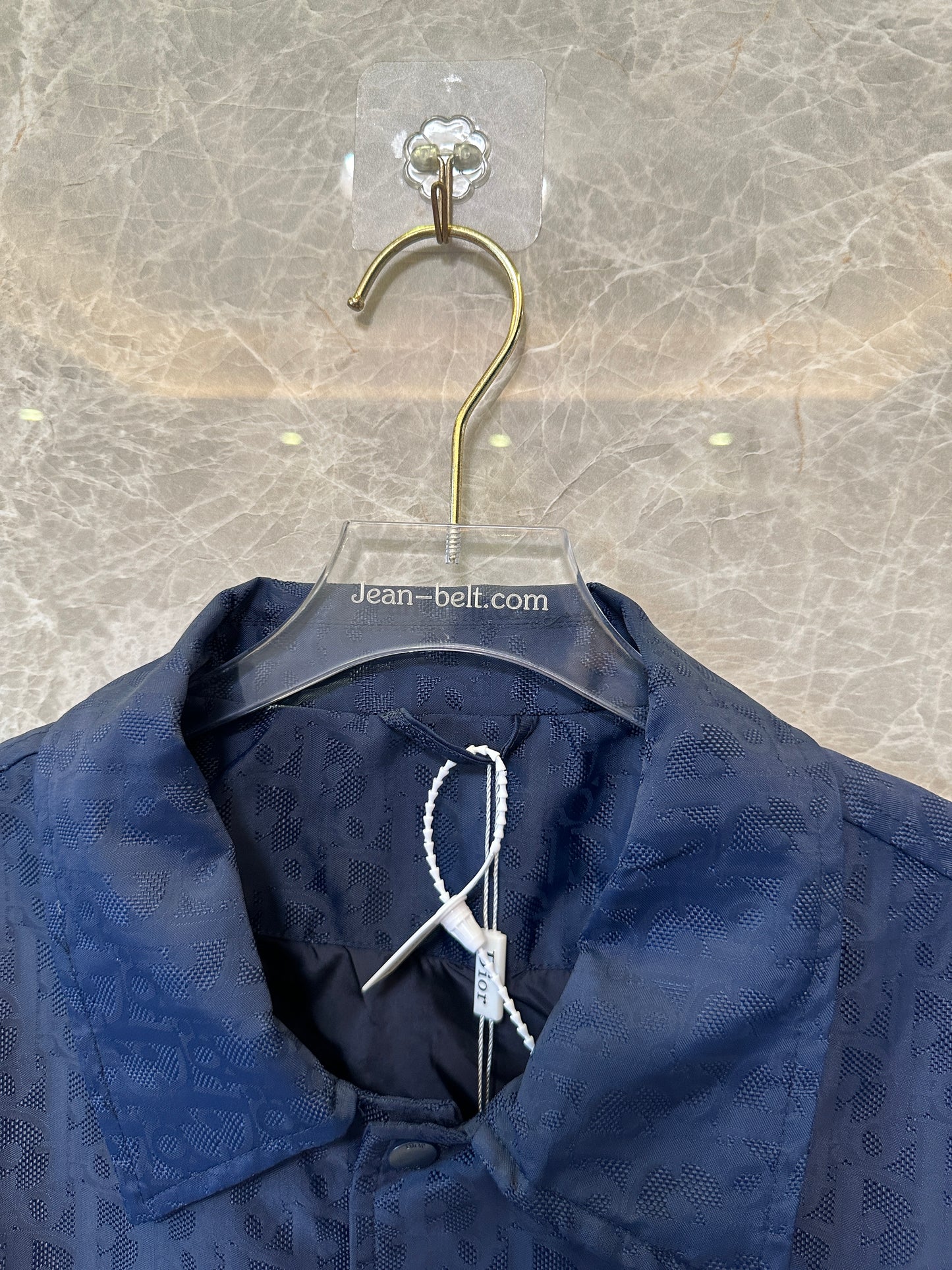 Dior Navy Blue Logo-Embossed Jacket – Premium Designer Outerwear