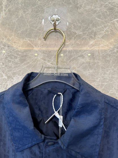 Dior Navy Blue Logo-Embossed Jacket – Premium Designer Outerwear