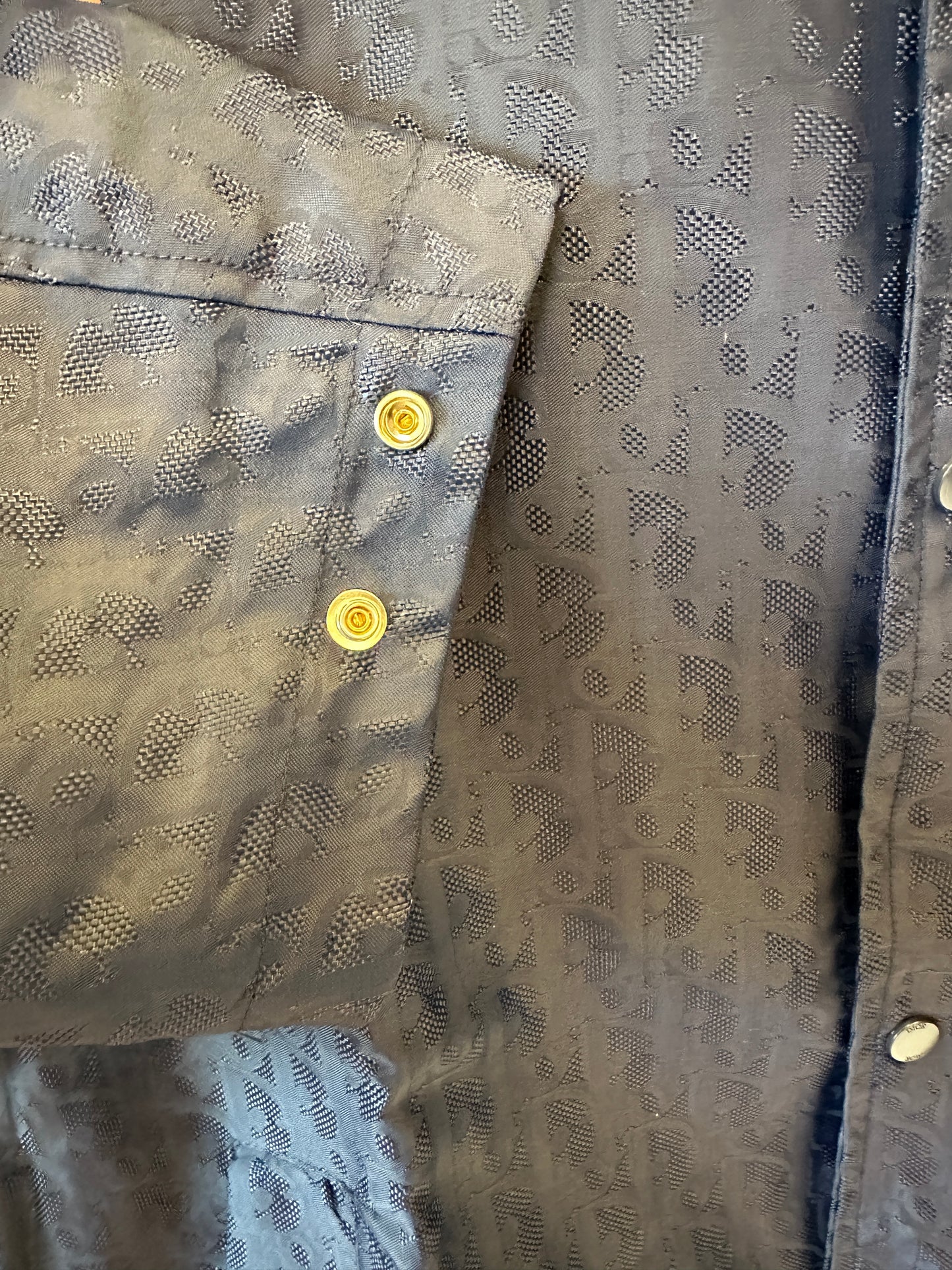 Dior Navy Blue Logo-Embossed Jacket – Premium Designer Outerwear