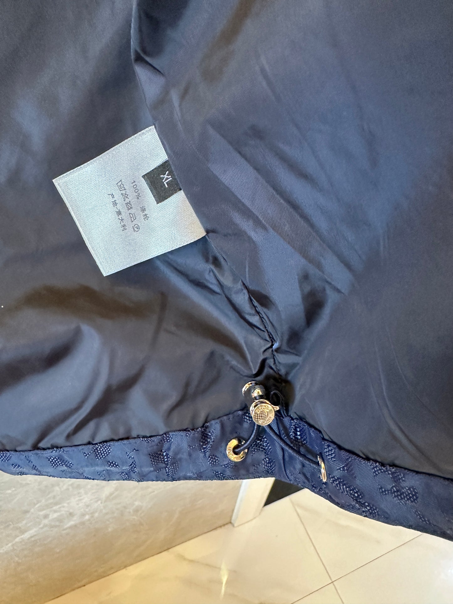 Dior Navy Blue Logo-Embossed Jacket – Premium Designer Outerwear