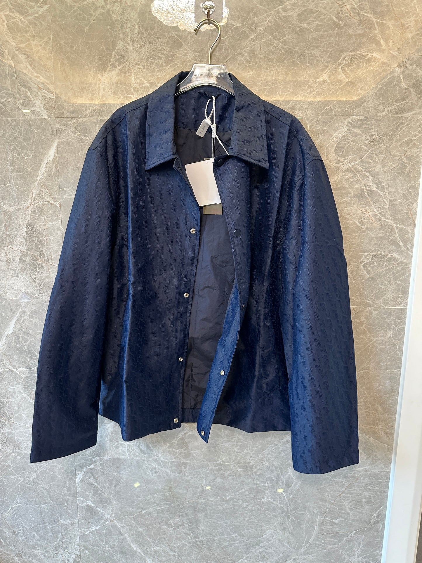 Dior Navy Blue Logo-Embossed Jacket – Premium Designer Outerwear