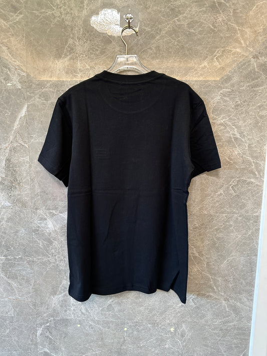 Dolce & Gabbana Black Cotton T-Shirt with Logo Patch