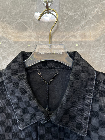 Louis Vuitton Black Checkerboard Denim Jacket
