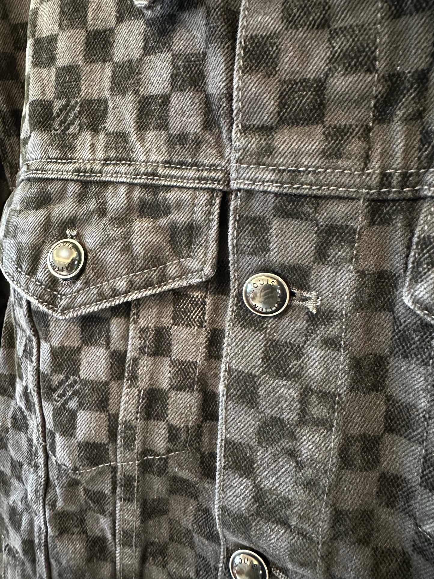 Louis Vuitton Black Checkerboard Denim Jacket