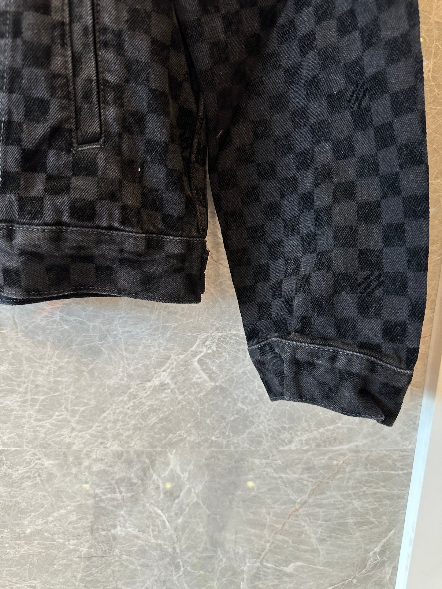 Louis Vuitton Black Checkerboard Denim Jacket