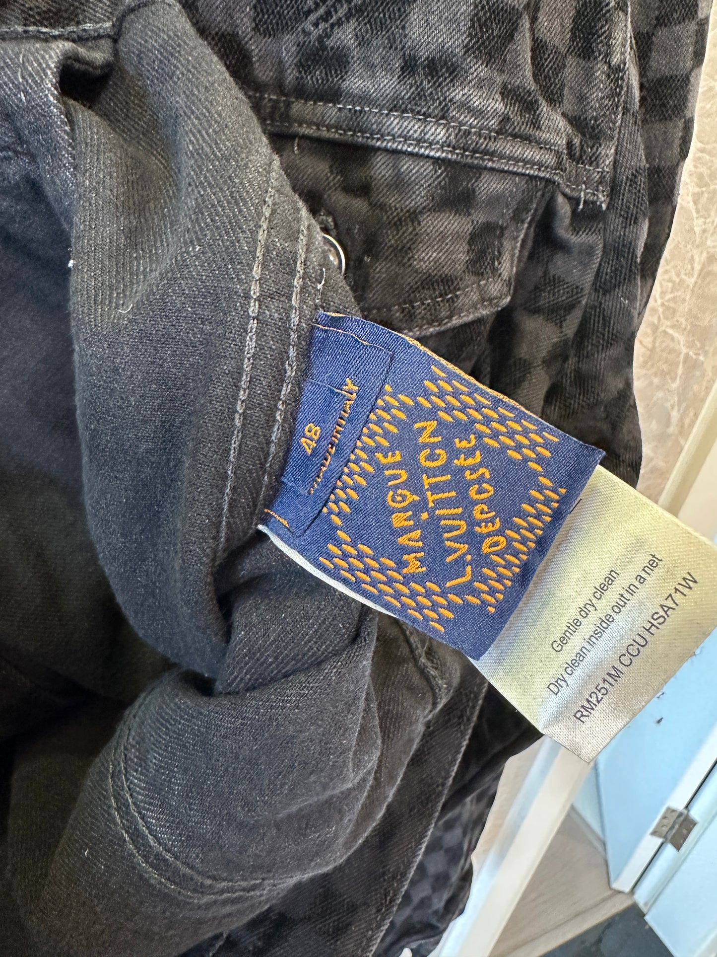 Louis Vuitton Black Checkerboard Denim Jacket