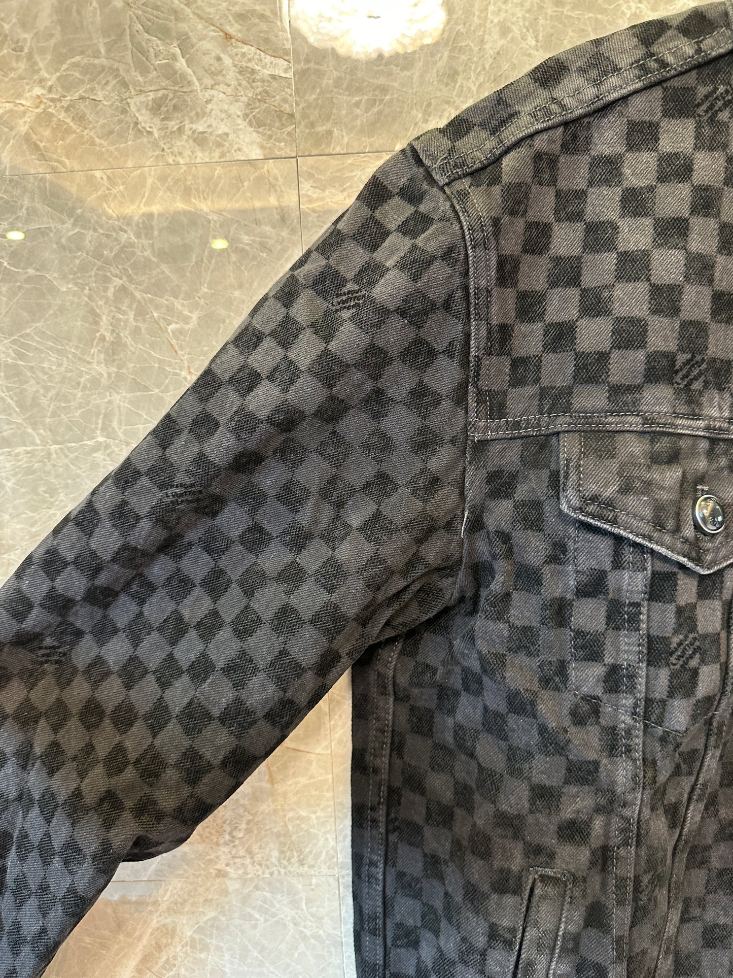Louis Vuitton Black Checkerboard Denim Jacket