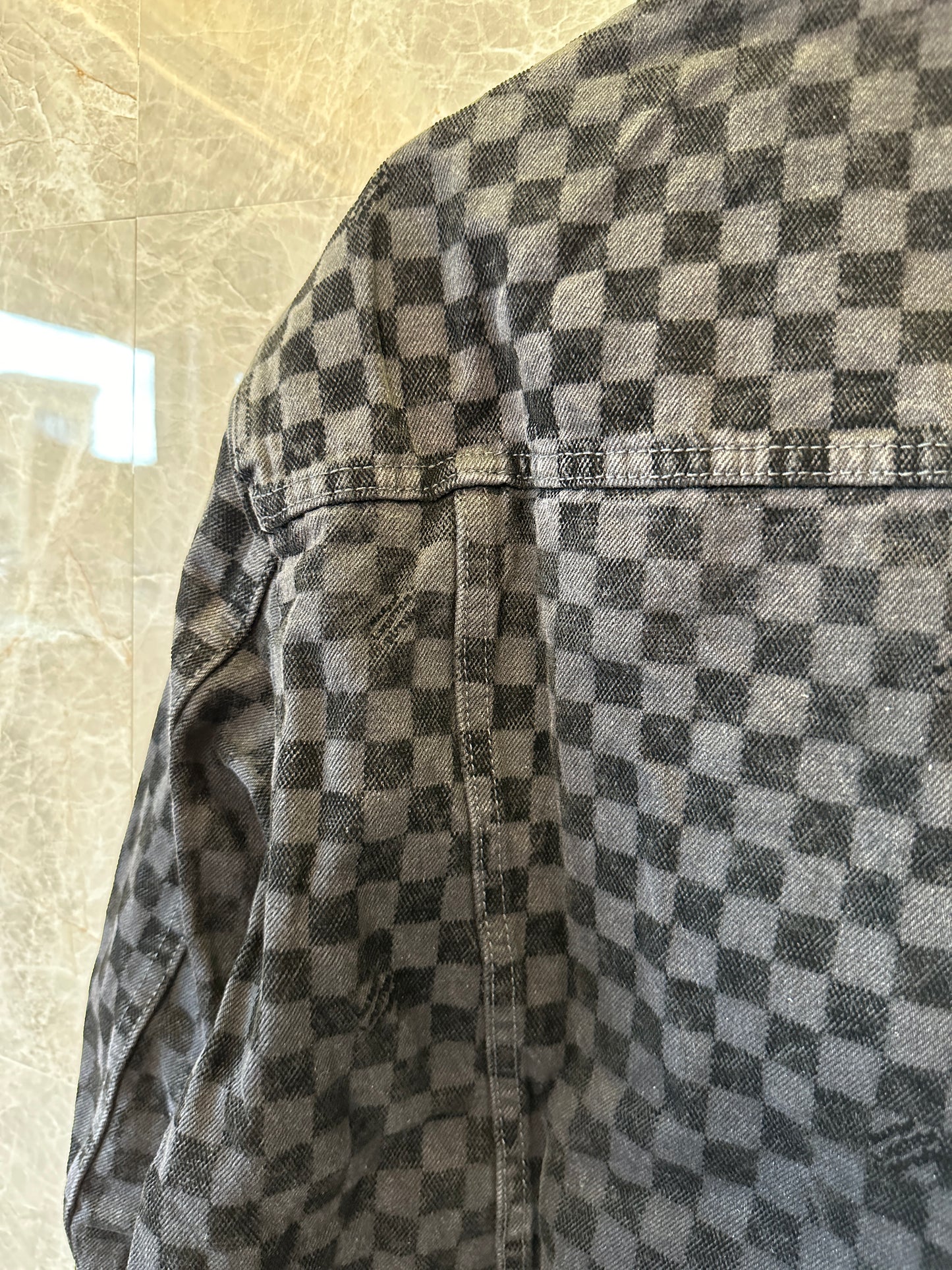 Louis Vuitton Black Checkerboard Denim Jacket