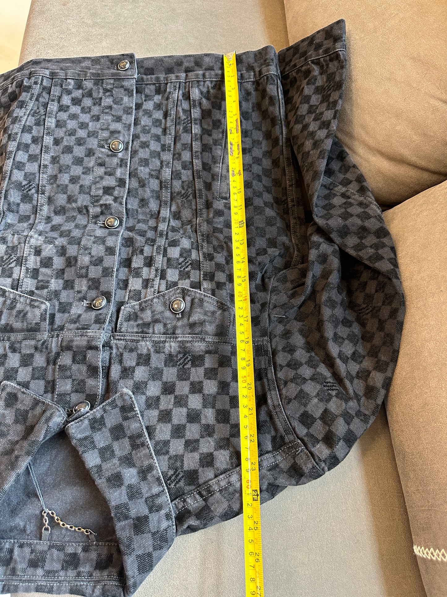 Louis Vuitton Black Checkerboard Denim Jacket