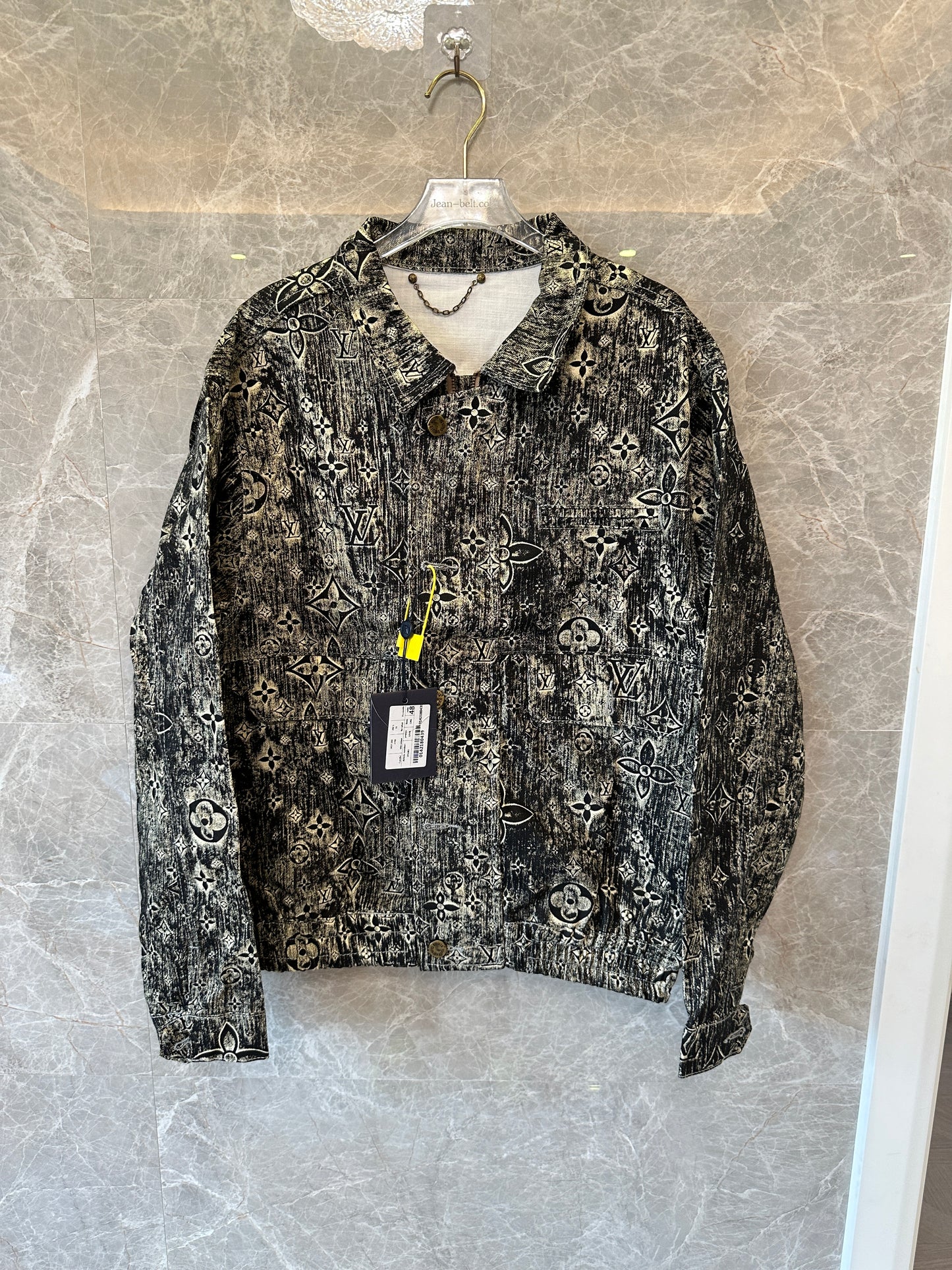 Louis Vuitton Monogram Distressed Wash Jacket M80189 – Black/Beige Vintage Effect
