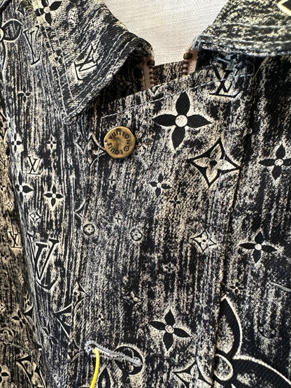 Louis Vuitton Monogram Distressed Wash Jacket M80189 – Black/Beige Vintage Effect