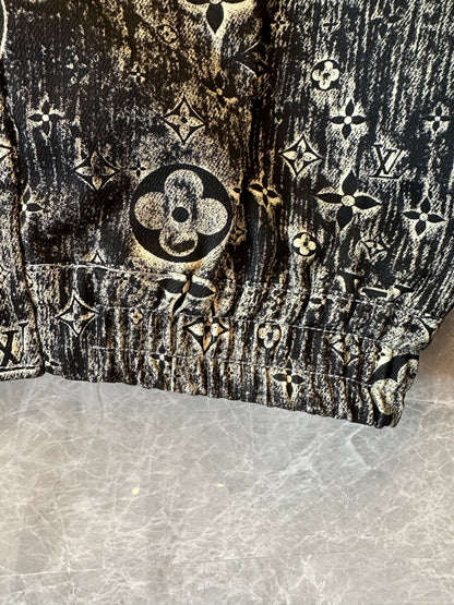 Louis Vuitton Monogram Distressed Wash Jacket M80189 – Black/Beige Vintage Effect