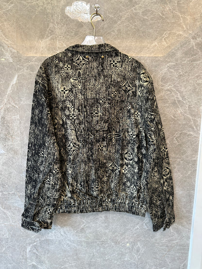 Louis Vuitton Monogram Distressed Wash Jacket M80189 – Black/Beige Vintage Effect