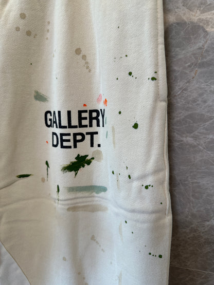 Gallery Dept. Paint-Splatter Sweatpants – Off-White / Beige Casual Trousers