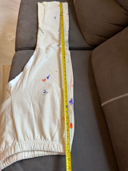 Gallery Dept. Paint-Splatter Sweatpants – Off-White / Beige Casual Trousers