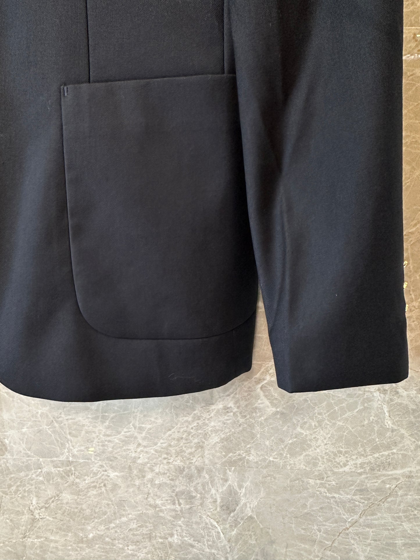 Louis Vuitton Monogram-Lined Blazer with LV Patch – Black Tailored Jacket