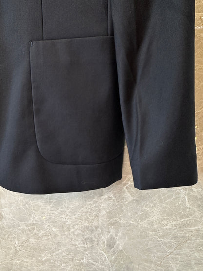 Louis Vuitton Monogram-Lined Blazer with LV Patch – Black Tailored Jacket