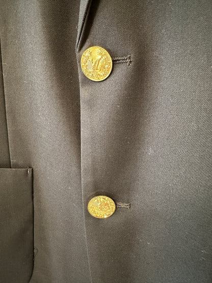 Louis Vuitton Monogram-Lined Blazer with LV Patch – Black Tailored Jacket