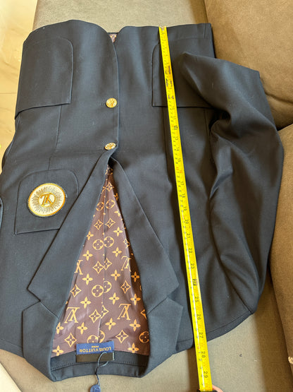 Louis Vuitton Monogram-Lined Blazer with LV Patch – Black Tailored Jacket