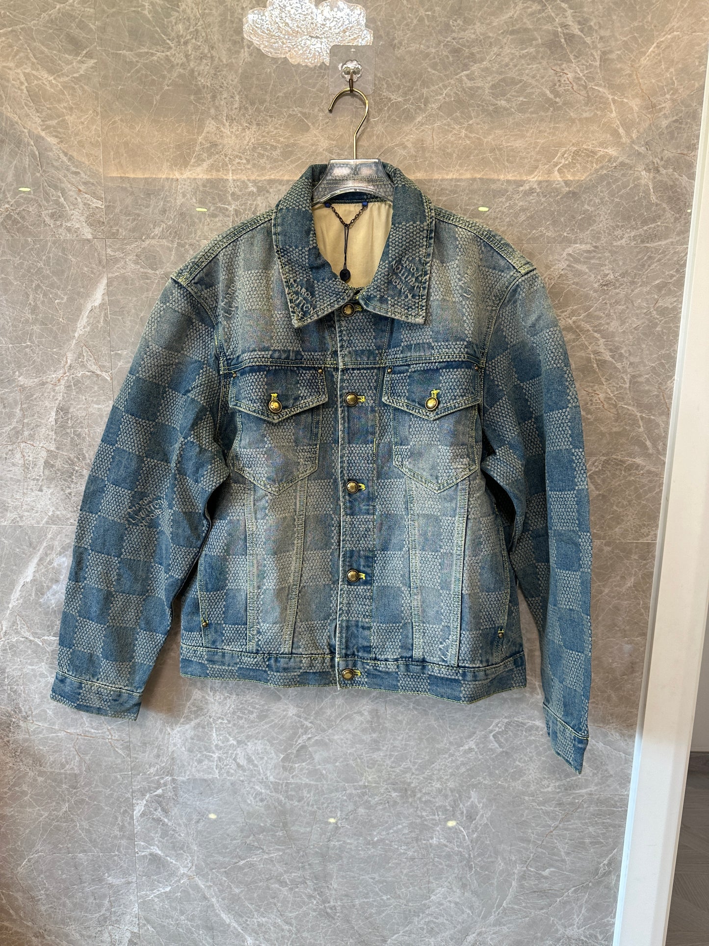 Louis Vuitton Damier Denim Jacket – Vintage Blue Wash Trucker Style