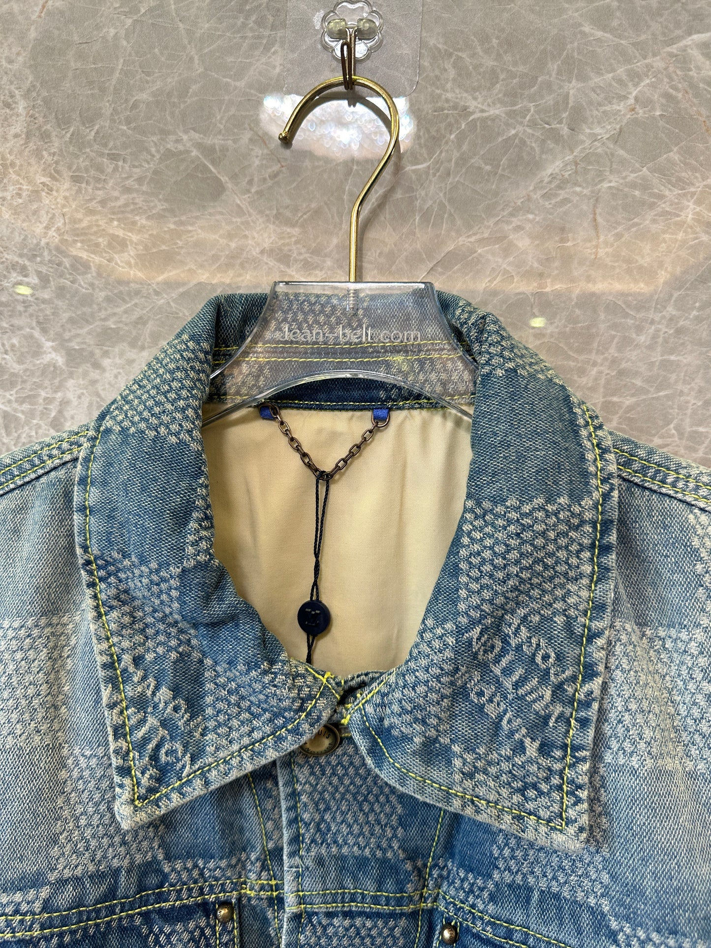 Louis Vuitton Damier Denim Jacket – Vintage Blue Wash Trucker Style