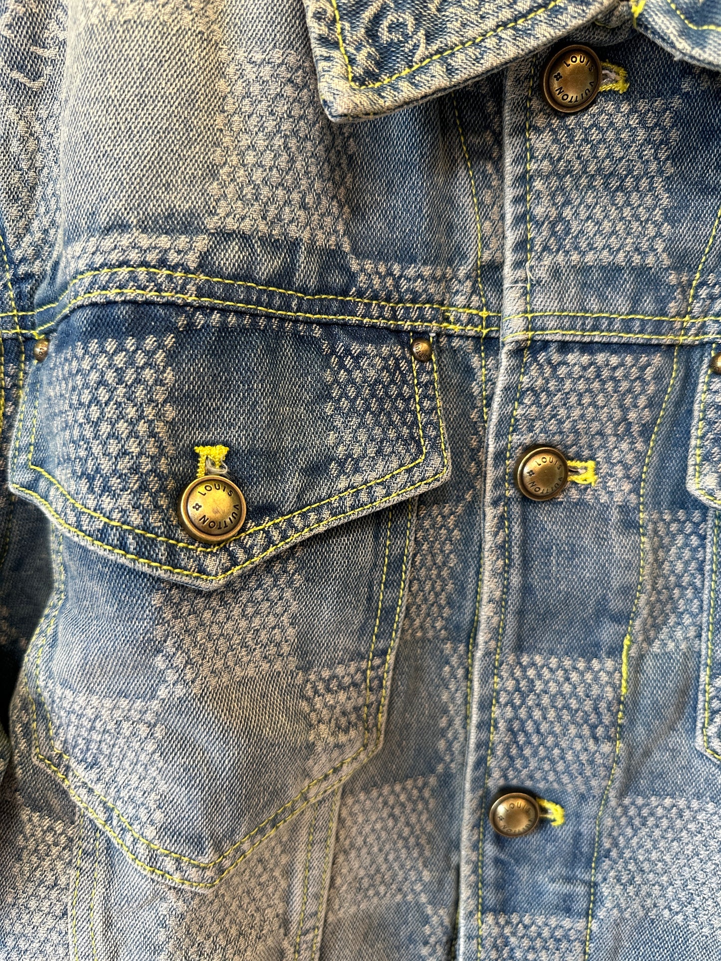 Louis Vuitton Damier Denim Jacket – Vintage Blue Wash Trucker Style