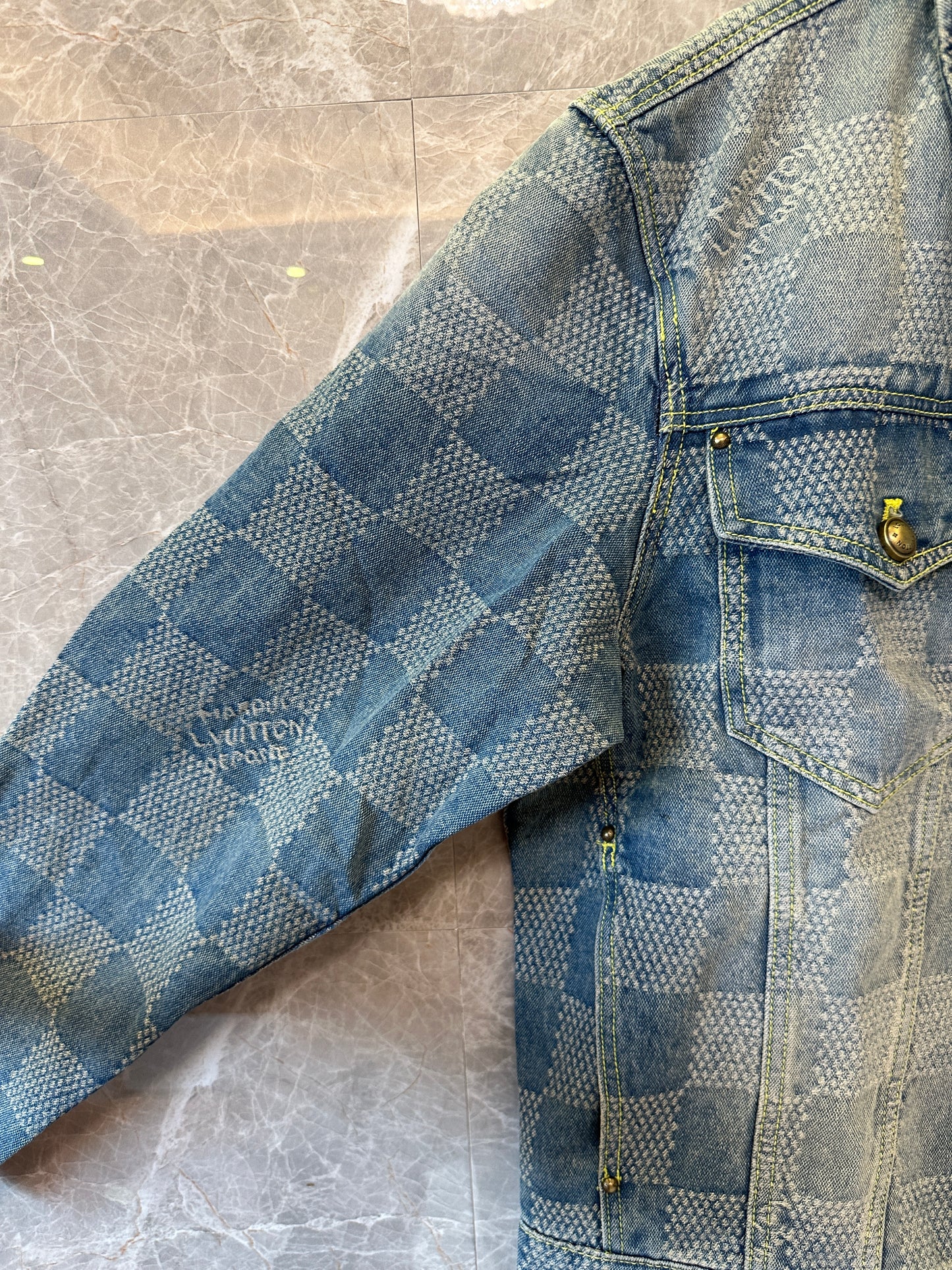 Louis Vuitton Damier Denim Jacket – Vintage Blue Wash Trucker Style