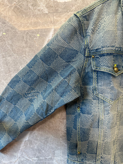 Louis Vuitton Damier Denim Jacket – Vintage Blue Wash Trucker Style