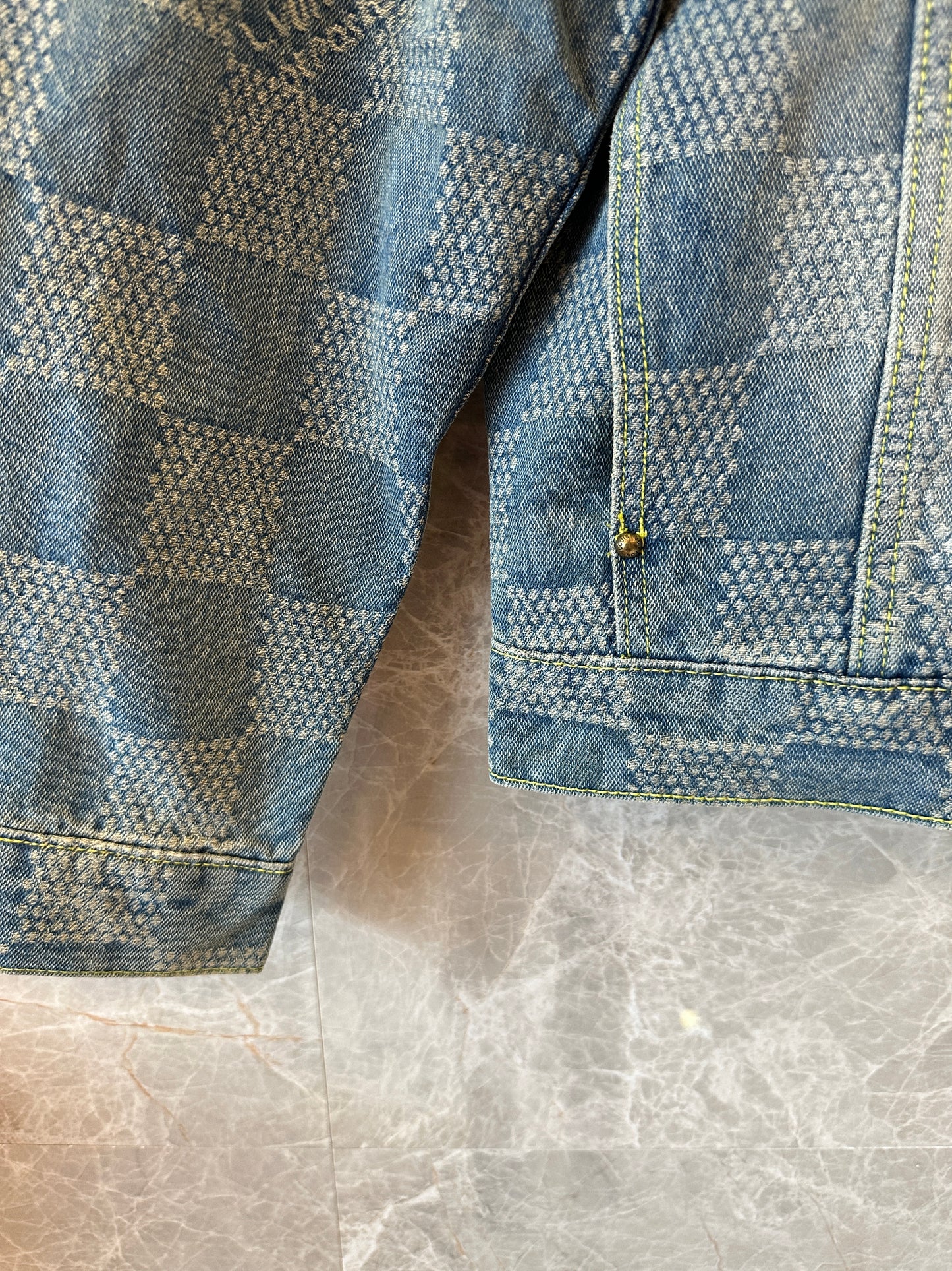 Louis Vuitton Damier Denim Jacket – Vintage Blue Wash Trucker Style