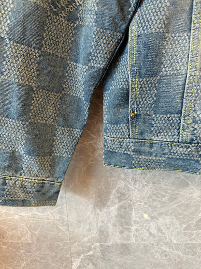 Louis Vuitton Damier Denim Jacket – Vintage Blue Wash Trucker Style
