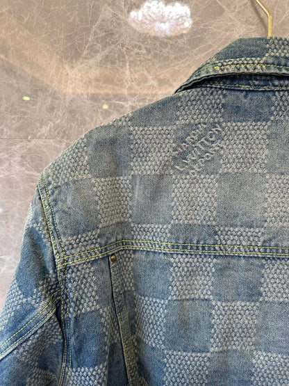 Louis Vuitton Damier Denim Jacket – Vintage Blue Wash Trucker Style