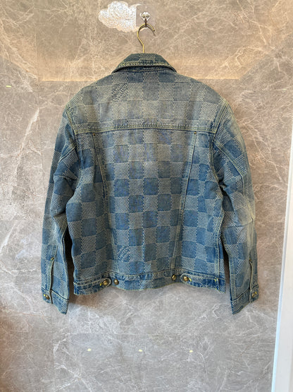 Louis Vuitton Damier Denim Jacket – Vintage Blue Wash Trucker Style