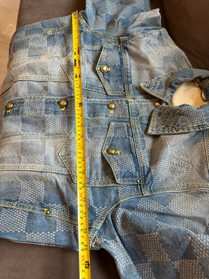 Louis Vuitton Damier Denim Jacket – Vintage Blue Wash Trucker Style