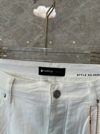 Purple Brand Distressed Skinny Jeans – White Paint-Splatter Denim