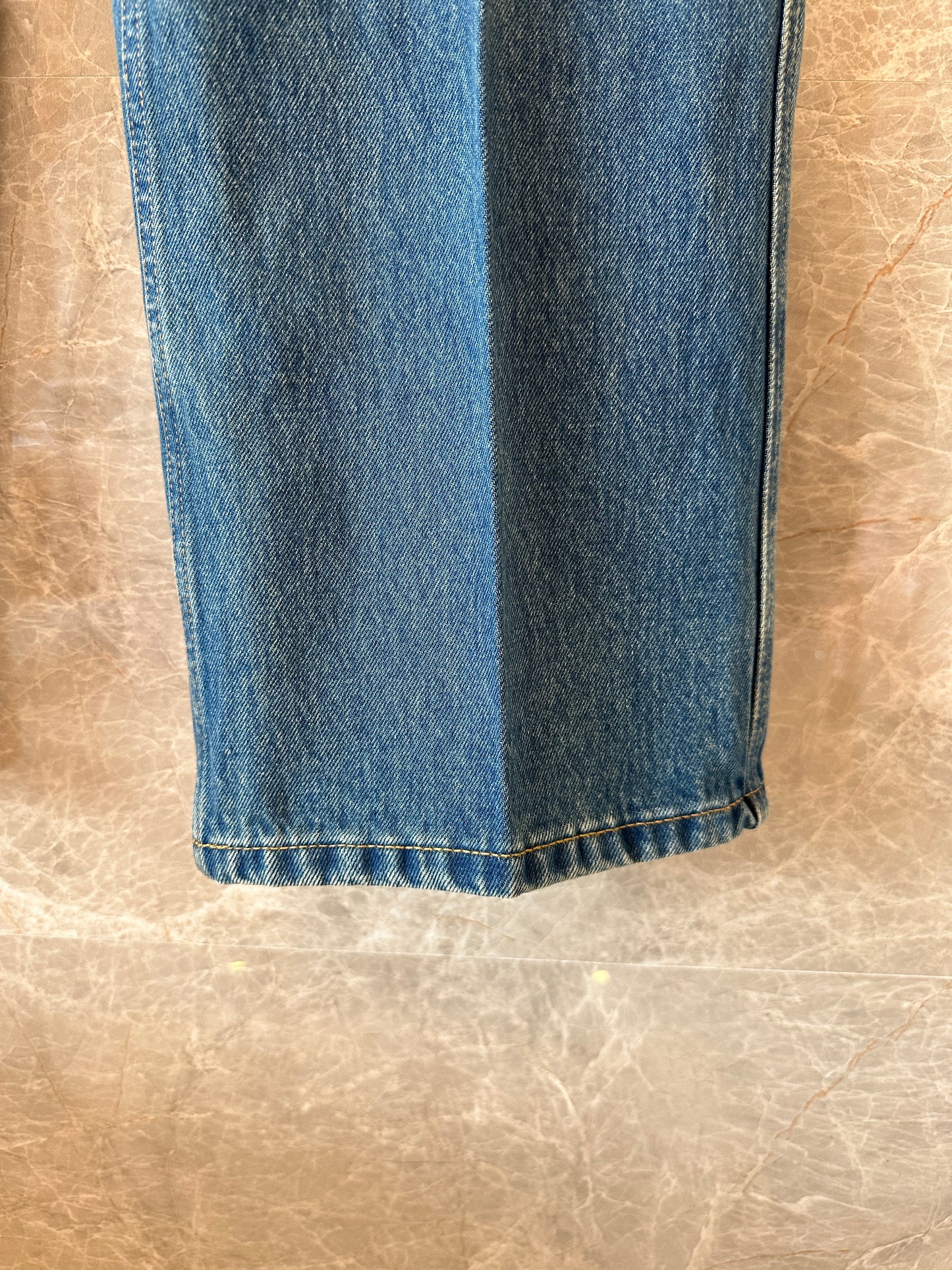 Louis Vuitton Straight-Leg Denim Jeans – Blue with Monogram Pocket Detail