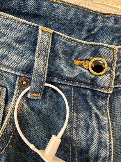 Louis Vuitton Straight-Leg Denim Jeans – Blue with Monogram Pocket Detail